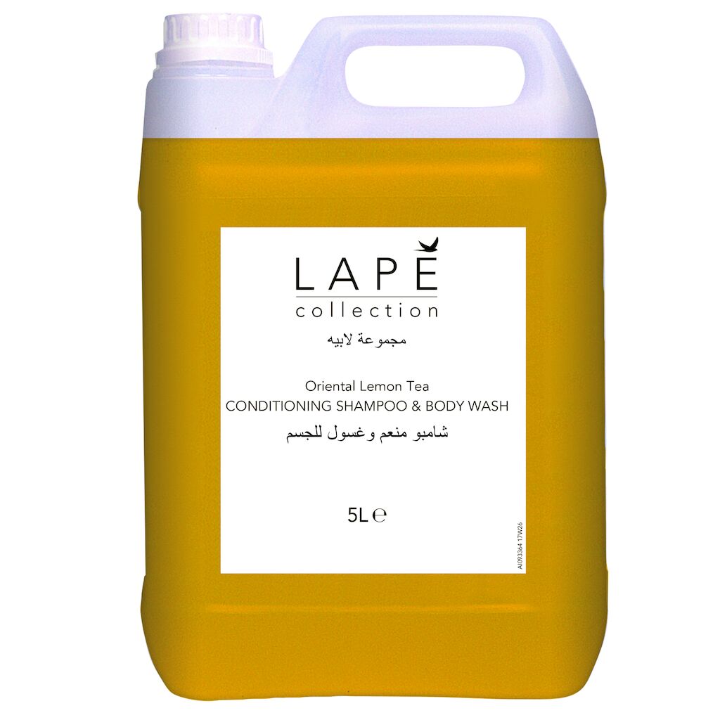 LAPĒ Collection O.L.T. Conditioning Shampoo & Body Wash 2x5L - Verzorgende Shampoo & Douchegel Oosterse Citroenthee