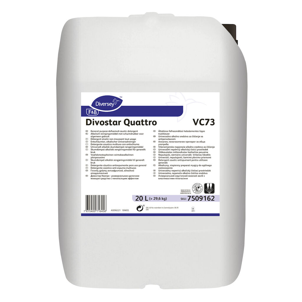 Divostar Quattro VC73 20L - Alkalisch reinigingsmiddel met schuimdrukker voor algemeen gebruik