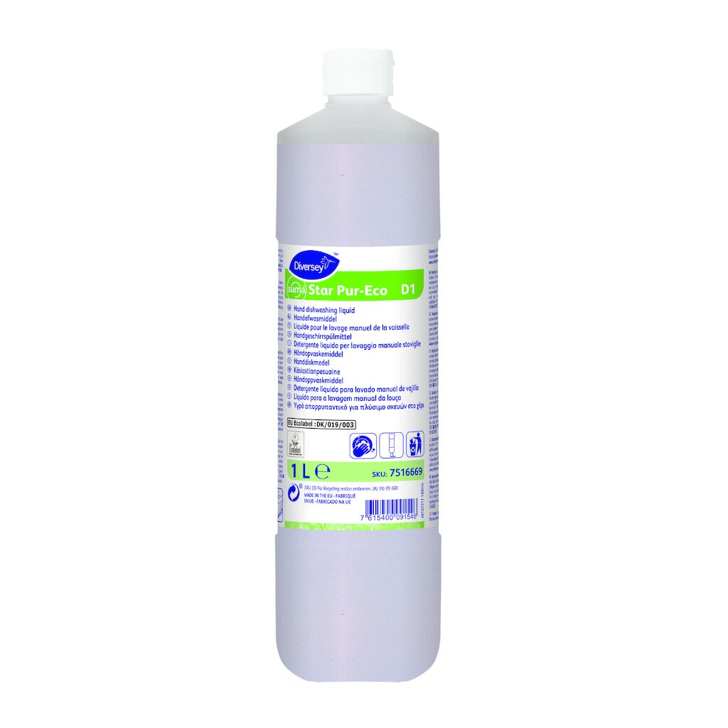 Suma Star Pur-Eco D1 6x1L - Vloeibaar handafwasmiddel met EU Ecolabel (EU Flower)