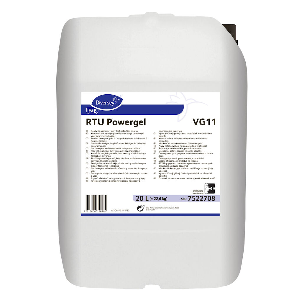 RTU Powergel VG11 20L - Kant-en-klaar reinigingsmiddel met lange contacttijd voor zware vervuilingen