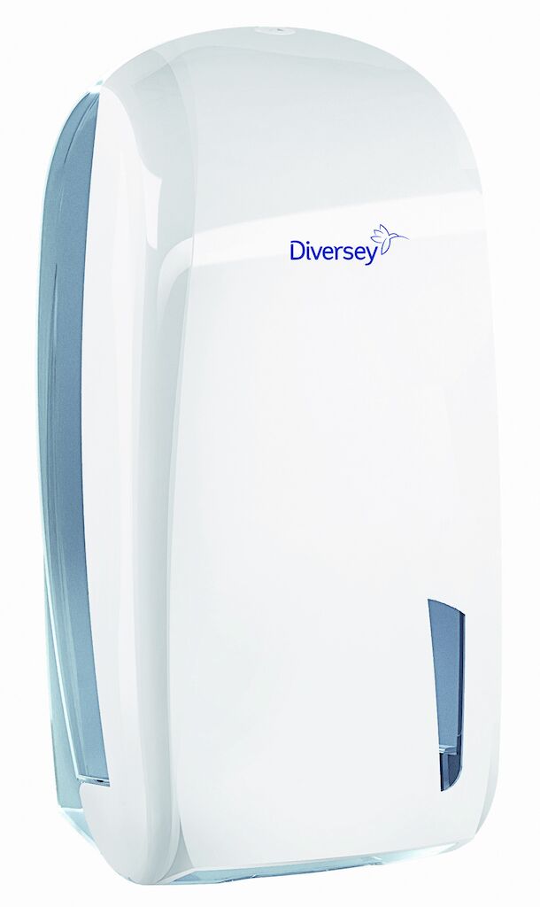Diversey Gevouwen Toilet Tissue Dispenser 1st - 32.8 x 16.5 x 13.5 cm - Wit - Dispenser voor interfold toiletpapier