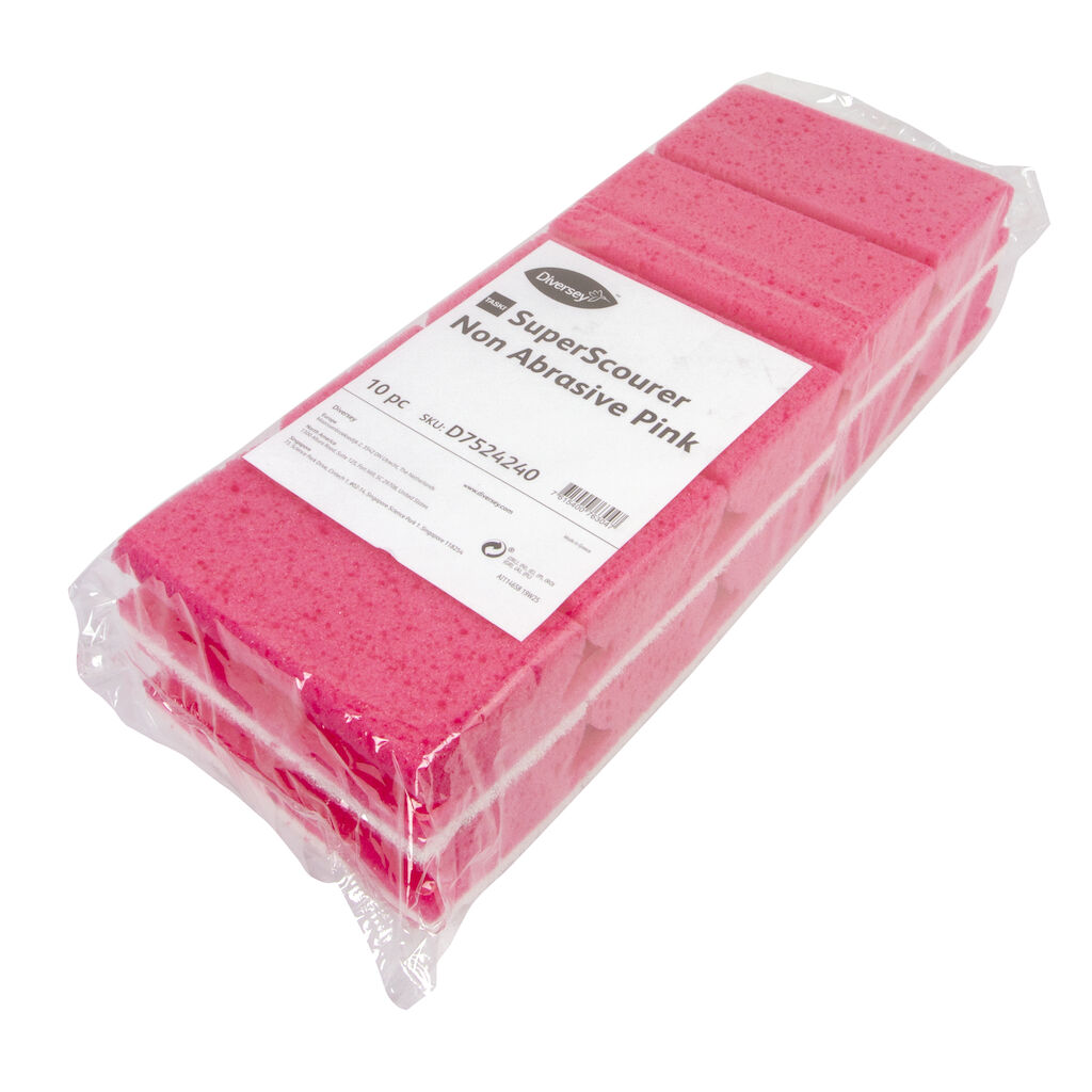 TASKI Premium reinigingsspons- roze met witte pad 10x1st - Wit