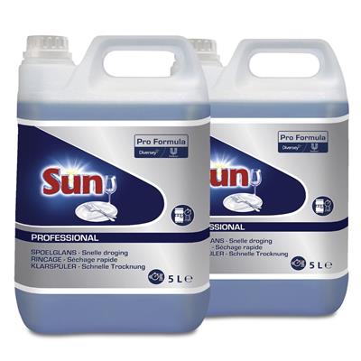 Sun Pro Formula Spoelglans 2x5L - Spoelglansmiddel, geschikt voor huishoudelijke afwasmachines.
