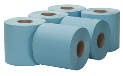 DIB Wiping Roll Midi Gerecycled 2 laags 6st - Blauw